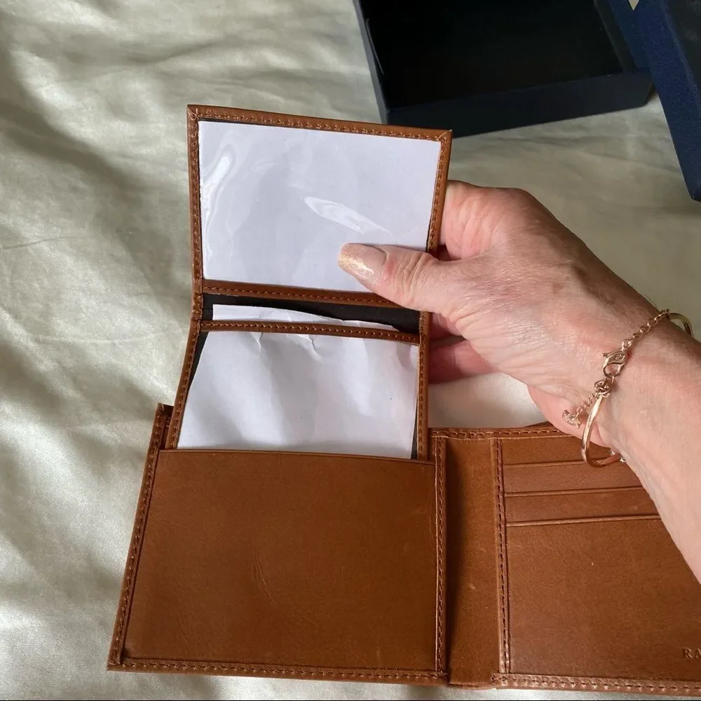 NEW Polo Ralph Lauren Tan Bio Fold Leather Wallet